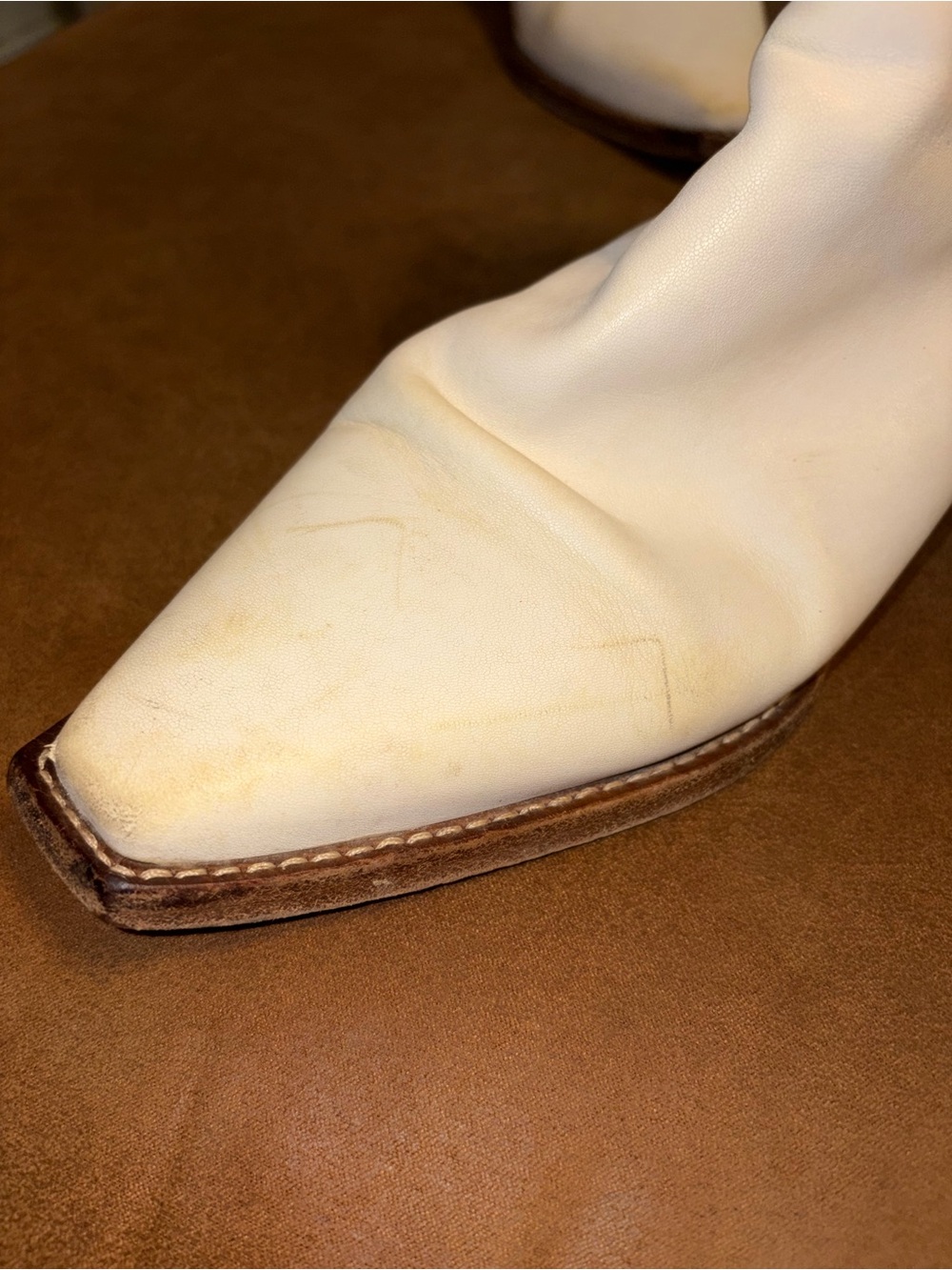 Free People We The Free Wesley White/boneLeather Ankle Boots Size 39 / 9 - Picture 14 of 16